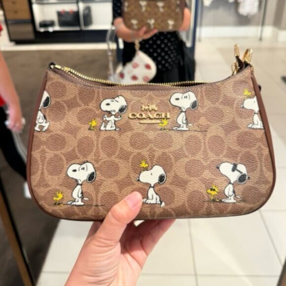 Coach Jackets & Blazers - Coach X Peanuts CBJ88 Teri Shoulder Bag Signature Canvas Snoopy